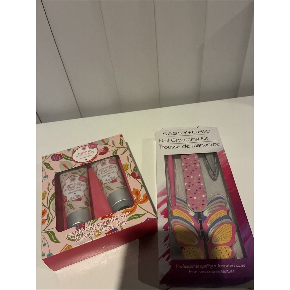 Self Care Gift Bundle-Hand  Cream Set+ 7 Piece Nail Grooming Kit- New In Box